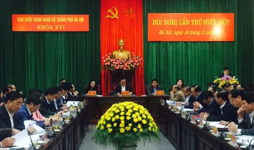 Ban Chấp hành Đảng bộ TP Hà Nội khóa XVI họp Hội nghị lần thứ 11